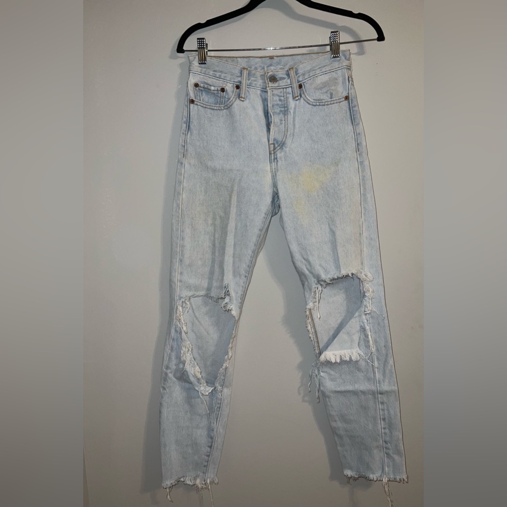 Levi’s Ripped Straight Leg High Waisted Jeans
